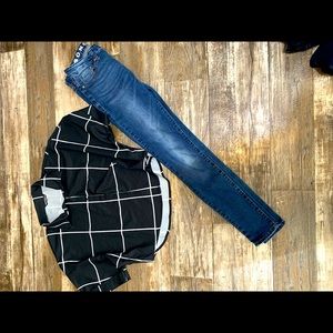Womens blue jeans and shirt